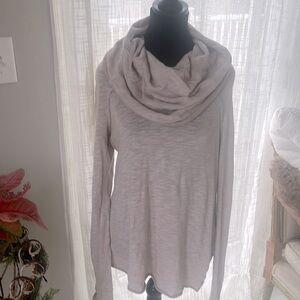 Taupe cowl neck shirt